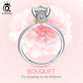 ORSA JEWELS originalni dizajn prsten od 925 sterling srebra smještaj za mladence vjenčanje ponuda bračna prsten jubilej poklon za žene SR243
