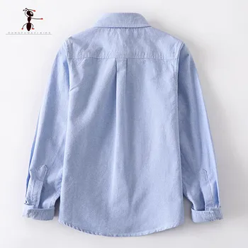 2019 Kung-Fu Mrav originalni dizajn Proljeće Oxford pamuk dječaci košulja plava bijela Školska košulja 12Т velike dječje majice 3354