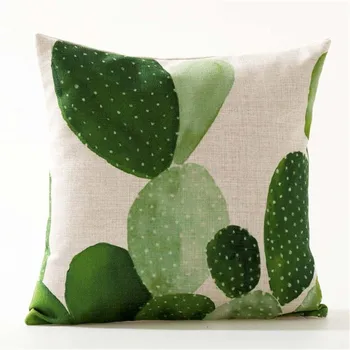 Kaktus нордический stil sjedala akvarel botanički lišće jastuci home dekor pamuk posteljinu jastuk ukrasni kauč jastuk