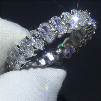 Vecalon izjava prsten od srebra 925 Biju ААААА cz luksuzni zaručnički prsten zaručnički prsten za žene muškarci stranka nakit