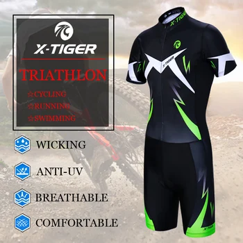X-Tigar kratkih rukava Triatlon trčanje, plivanje, biciklizam dresovi kompresije spužve mekan MTB bicikl Dres Ropa De Ciclismo