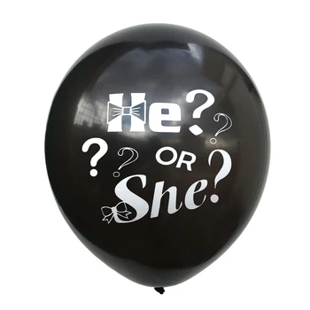 12 inča black on ili ona cijele lateks loptu DIY dječak ili djevojčica duša djeteta paul otkriti rođendan balon dekor