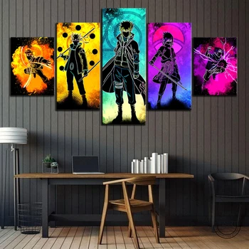 5 kom duša animirani likovi Naruto anime plakat platnu zida umjetničkih slika za spavaće sobe Dekor