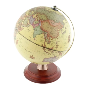 Dia 23cm LED Light stari drveni ukrasi Geografia Globo Do Mapa Mundi Earth World Globe Constellation Map stolni ukras