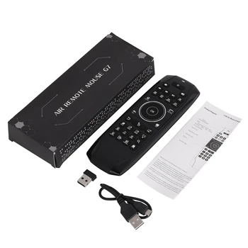 G7 Win10 GYRO Air Mouse QWERTY Keyboard LED Backlit Keyboard Mini 6-Axis Gyro TV Remote Control for Win 10 Mini PC laptop HTPC