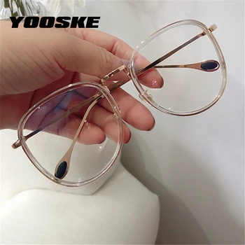 YOOSKE prozirne rimless za naočale vintage optički okvira berba ženske naočale, optički rimless velike lažne naočale Naočale