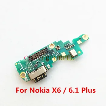 1x originalni punjač, Micro USB kabel za punjenje luka fleksibilan kabel s mikrofonom za Nokia X6/6.1 Plus Dock Connector Board